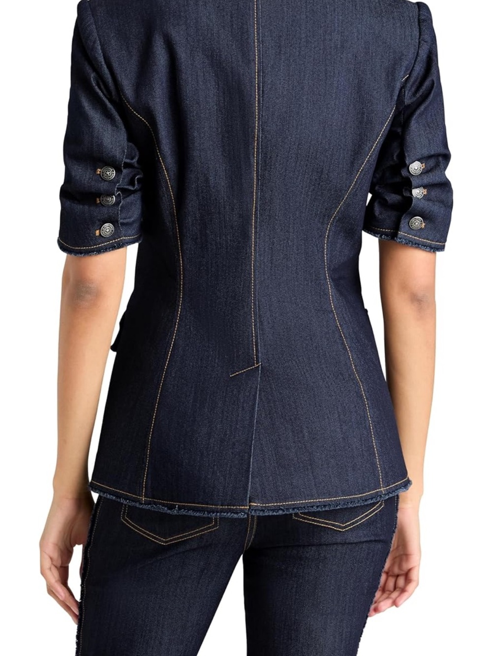 cinq a sept Sallie Short-Sleeve Denim Jacket NWT Size 4 - Picture 4 of 8